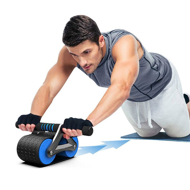 Double Wheel Abdominal Exerciser Women Men Automatic Rebound Ab Wheel Roller Waist Trainer Gym Sports Home Exercise Devices - ENERGIX FITNESS STORE