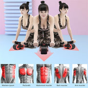 Double Wheel Abdominal Exerciser Women Men Automatic Rebound Ab Wheel Roller Waist Trainer Gym Sports Home Exercise Devices - ENERGIX FITNESS STORE