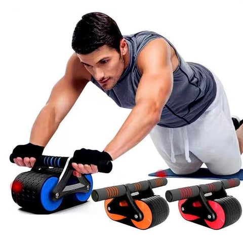 Double Wheel Abdominal Exerciser Women Men Automatic Rebound Ab Wheel Roller Waist Trainer Gym Sports Home Exercise Devices - ENERGIX FITNESS STORE