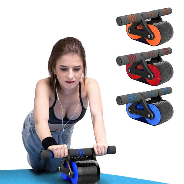 Double Wheel Abdominal Exerciser Women Men Automatic Rebound Ab Wheel Roller Waist Trainer Gym Sports Home Exercise Devices - ENERGIX FITNESS STORE